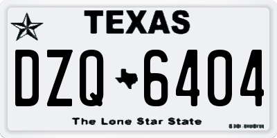 TX license plate DZQ6404
