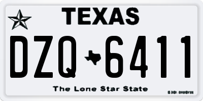 TX license plate DZQ6411
