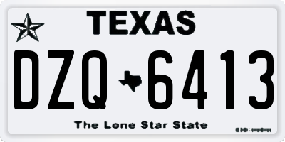 TX license plate DZQ6413