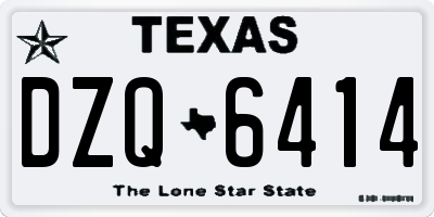 TX license plate DZQ6414