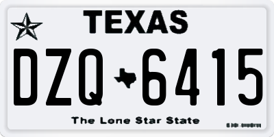 TX license plate DZQ6415