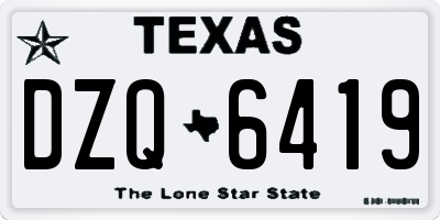 TX license plate DZQ6419