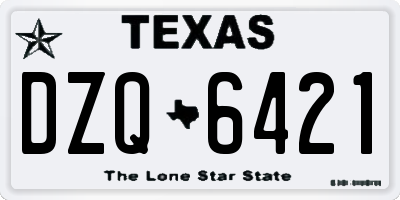 TX license plate DZQ6421