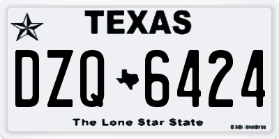 TX license plate DZQ6424