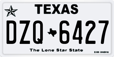 TX license plate DZQ6427