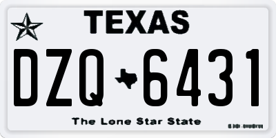 TX license plate DZQ6431