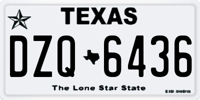 TX license plate DZQ6436