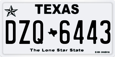 TX license plate DZQ6443