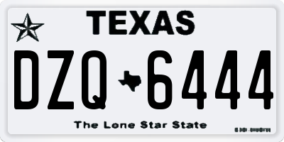 TX license plate DZQ6444