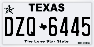 TX license plate DZQ6445
