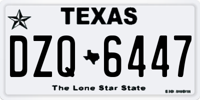 TX license plate DZQ6447
