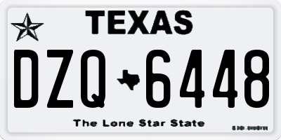 TX license plate DZQ6448