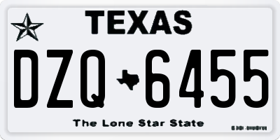 TX license plate DZQ6455