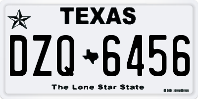 TX license plate DZQ6456