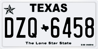 TX license plate DZQ6458