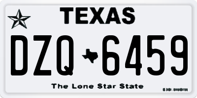 TX license plate DZQ6459