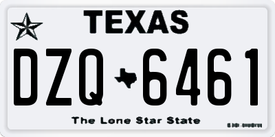 TX license plate DZQ6461