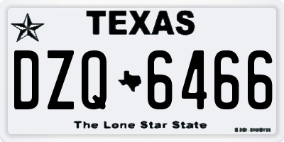 TX license plate DZQ6466