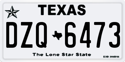 TX license plate DZQ6473