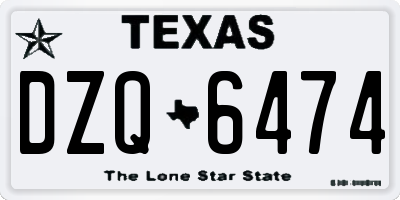 TX license plate DZQ6474