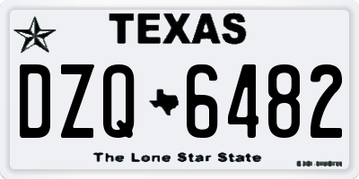 TX license plate DZQ6482