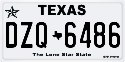 TX license plate DZQ6486