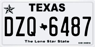 TX license plate DZQ6487