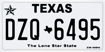 TX license plate DZQ6495