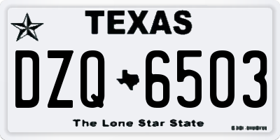 TX license plate DZQ6503