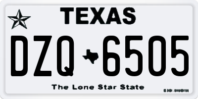 TX license plate DZQ6505