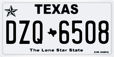 TX license plate DZQ6508