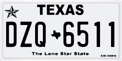 TX license plate DZQ6511