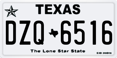 TX license plate DZQ6516
