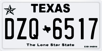 TX license plate DZQ6517