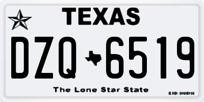 TX license plate DZQ6519