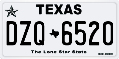 TX license plate DZQ6520