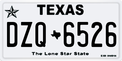 TX license plate DZQ6526