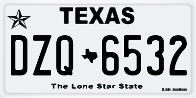 TX license plate DZQ6532