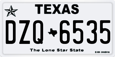 TX license plate DZQ6535