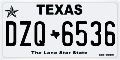 TX license plate DZQ6536