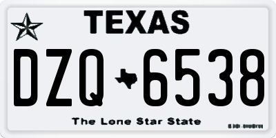 TX license plate DZQ6538