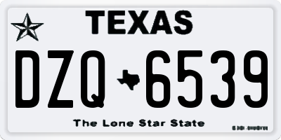TX license plate DZQ6539