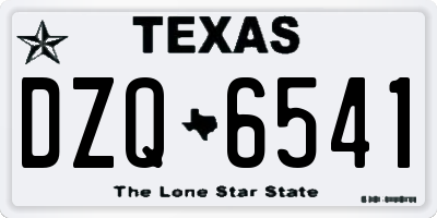 TX license plate DZQ6541