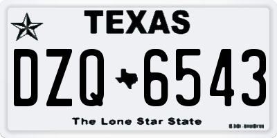 TX license plate DZQ6543