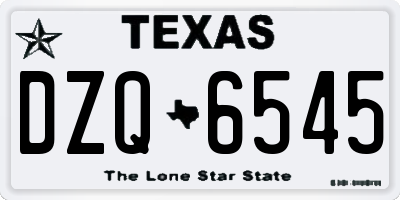 TX license plate DZQ6545