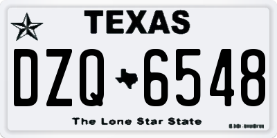 TX license plate DZQ6548