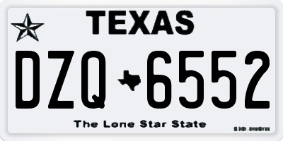 TX license plate DZQ6552