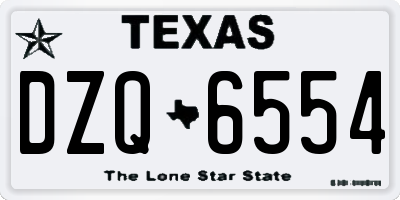 TX license plate DZQ6554