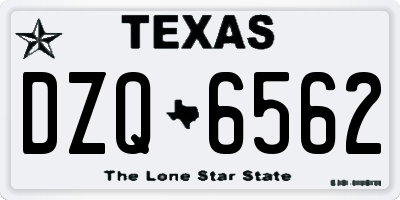 TX license plate DZQ6562