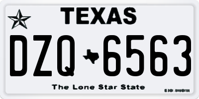 TX license plate DZQ6563